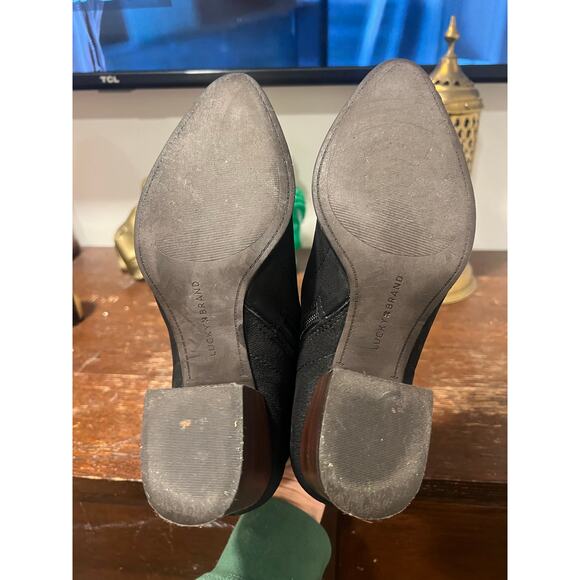 Lucky Brand Women’s Suede Leather Booties a black 7 - Picture 5 of 7